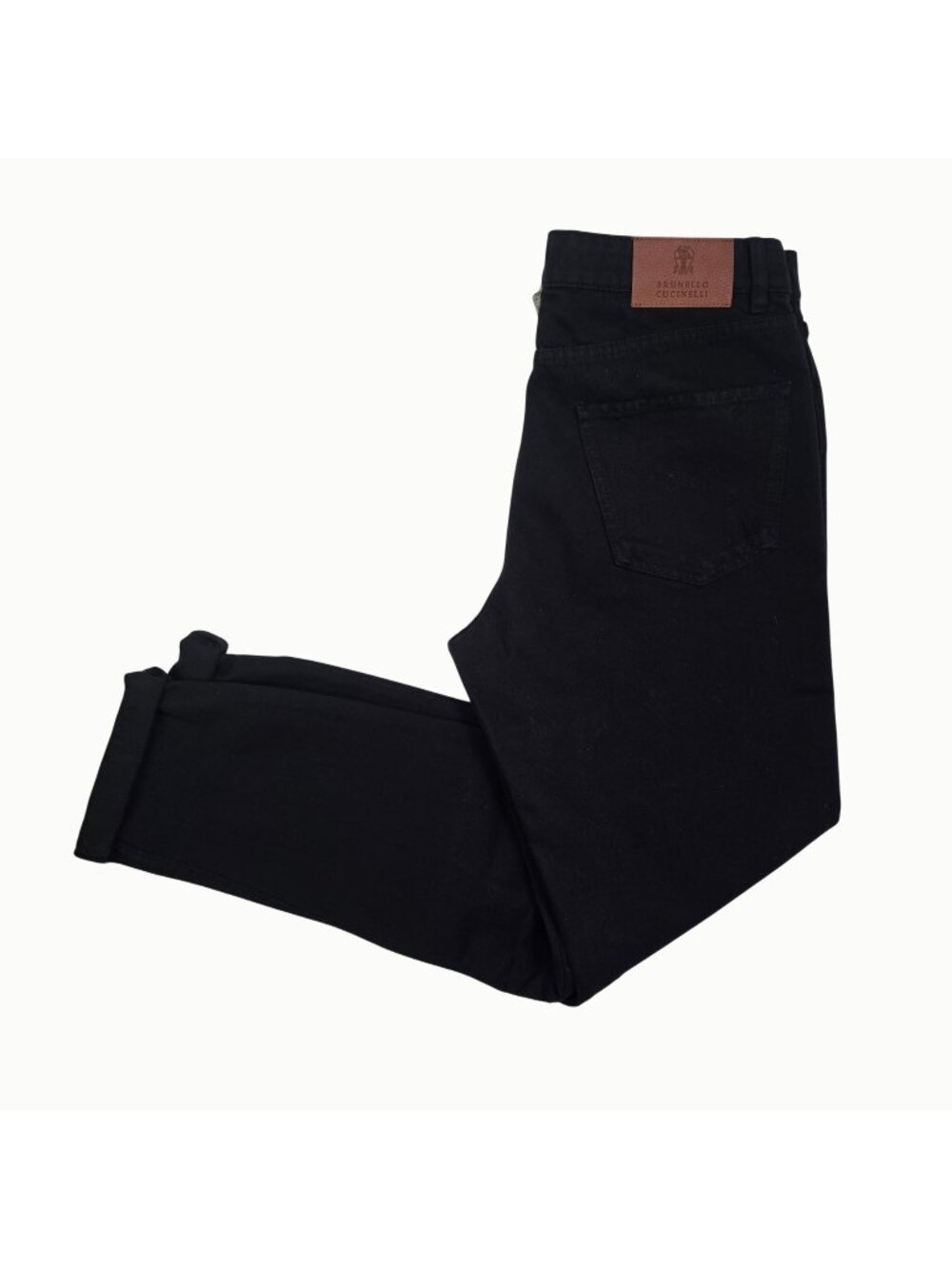 Brunello Cucinelli Leisure Fit Distressed Black Jeans IT 48 NWT Made Italy